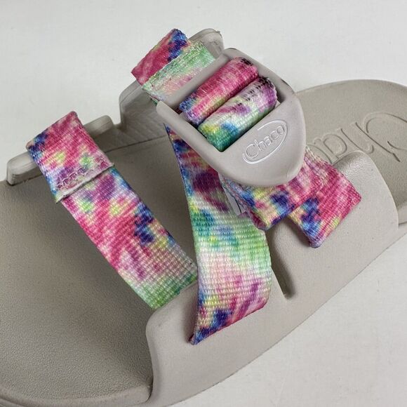 Chaco Chillos Slide Sandals Tie Dye Arch Support Girls Big Kid Size 3‎ Shoes - Picture 9 of 9